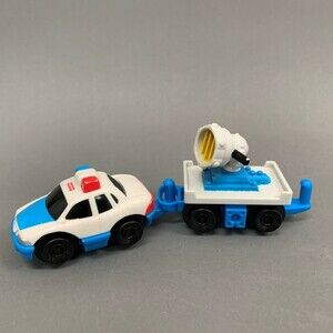 2 Fisher Price Geotrax Police Car 2004 2003 Search and Rescue Light Toys